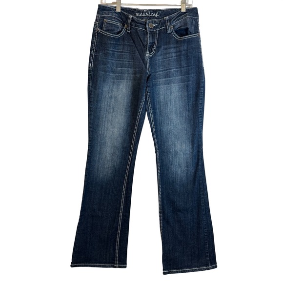 Maurices Denim - Maurices Womens Bootcut Jeans Y2K  90s Stitching Dark Wash Cowgirl Size 5/6 LONG